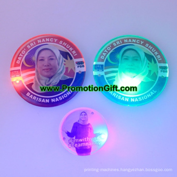 Custom Printed Flashing LED Button Pin Badge